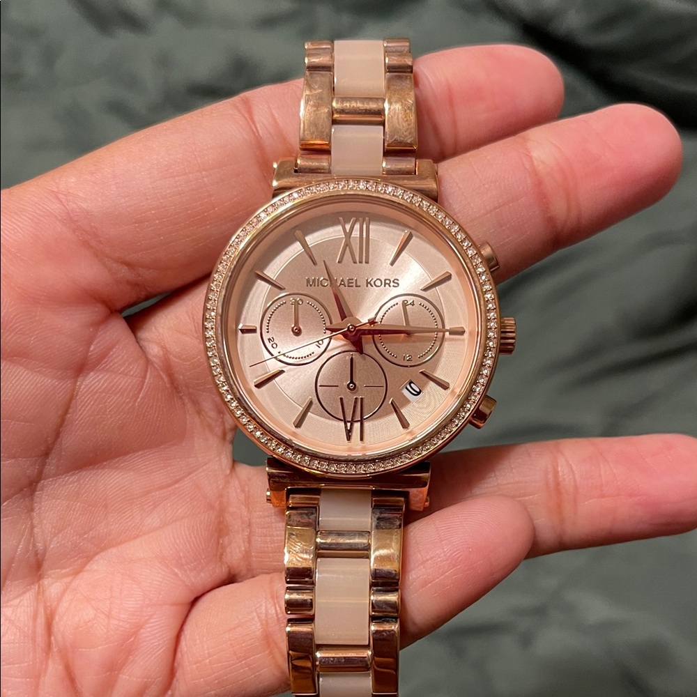 Michael Kors Women's Watch in Rose Gold and Tan